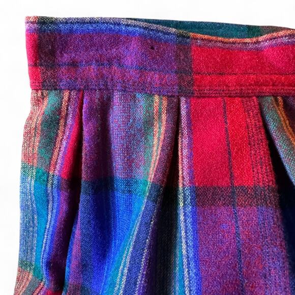 Vintage 70s Pendleton Wool Plaid Shirt Skirt 2pc Set Cottagecore Fall Outfit S-M - Picture 15 of 15